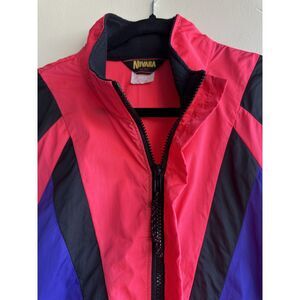Vintage Novara by REI Cycling Windbreaker Jacket USA Small Neon Pink Purple 90s
